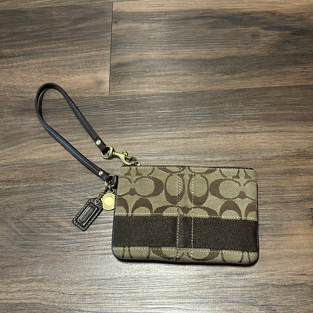 Coach monogrammed wristlet